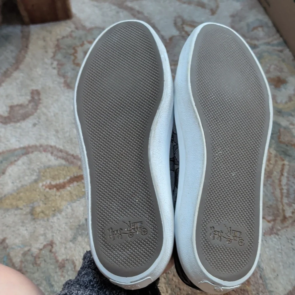 Coach Empire Black Signature Canvas Low-Top Sneakers with White Toe